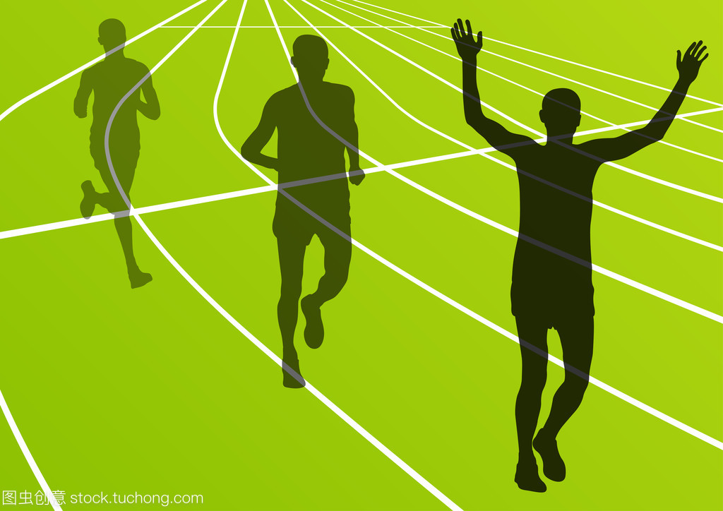 馬拉松賽跑選手運行剪影矢量