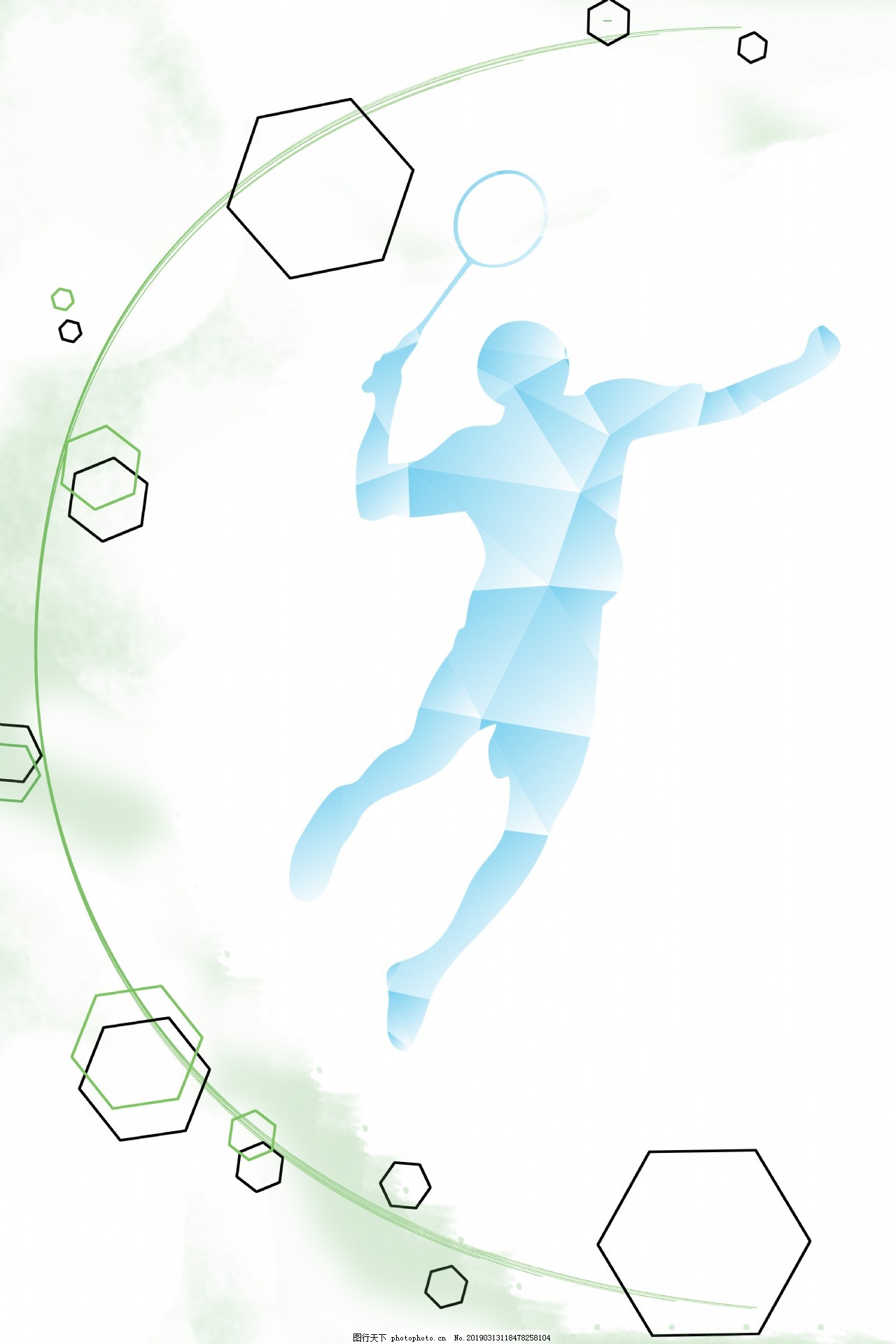 簡單少年打羽毛球背景圖片